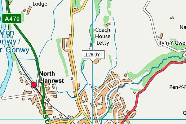 LL26 0YT map - OS VectorMap District (Ordnance Survey) LL26 0YT map - OS VectorMap District (Ordnance Survey)