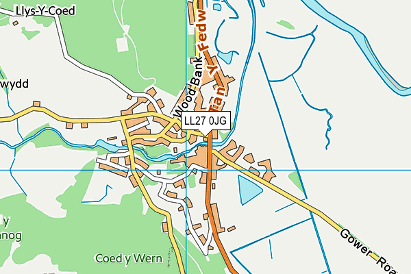 LL27 0JG map - OS VectorMap District (Ordnance Survey) LL27 0JG map - OS VectorMap District (Ordnance Survey)