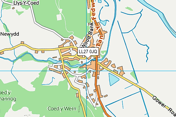 LL27 0JQ map - OS VectorMap District (Ordnance Survey) LL27 0JQ map - OS VectorMap District (Ordnance Survey)