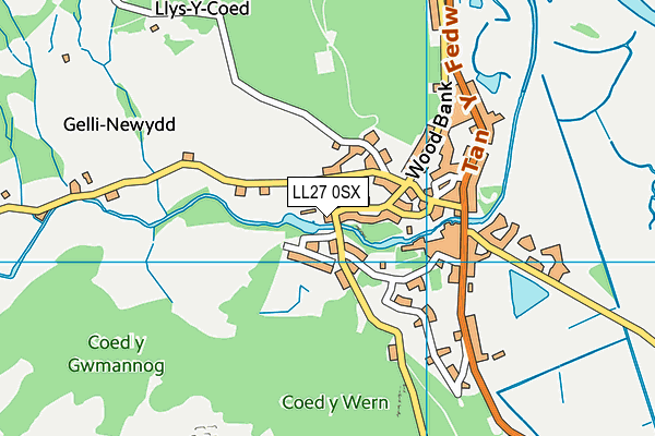 LL27 0SX map - OS VectorMap District (Ordnance Survey) LL27 0SX map - OS VectorMap District (Ordnance Survey)