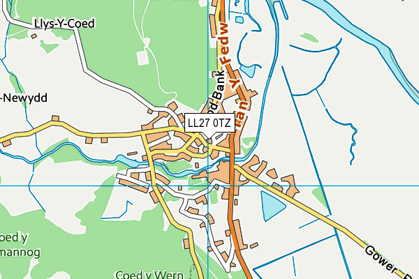 LL27 0TZ map - OS VectorMap District (Ordnance Survey) LL27 0TZ map - OS VectorMap District (Ordnance Survey)