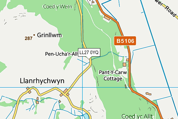 LL27 0YQ map - OS VectorMap District (Ordnance Survey) LL27 0YQ map - OS VectorMap District (Ordnance Survey)