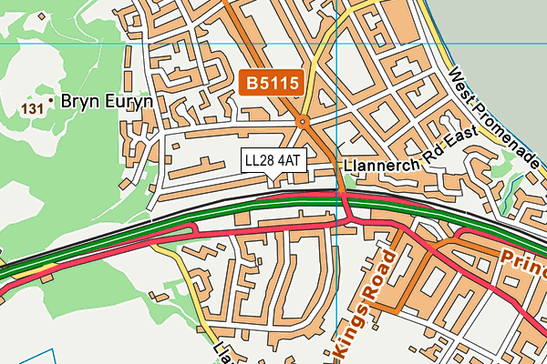 LL28 4AT map - OS VectorMap District (Ordnance Survey)