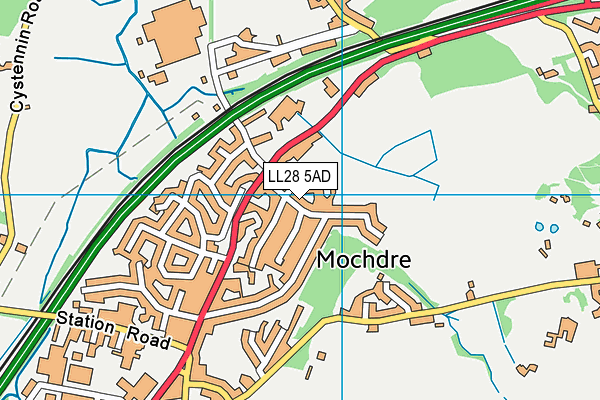 LL28 5AD map - OS VectorMap District (Ordnance Survey)