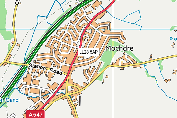 LL28 5AP map - OS VectorMap District (Ordnance Survey)