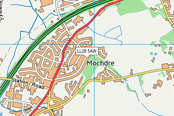 LL28 5AW map - OS VectorMap District (Ordnance Survey)