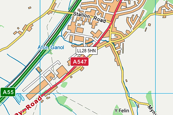 LL28 5HN map - OS VectorMap District (Ordnance Survey) LL28 5HN map - OS VectorMap District (Ordnance Survey)