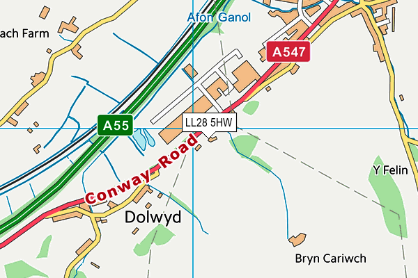 LL28 5HW map - OS VectorMap District (Ordnance Survey)