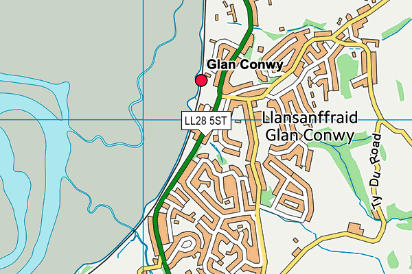 LL28 5ST map - OS VectorMap District (Ordnance Survey)
