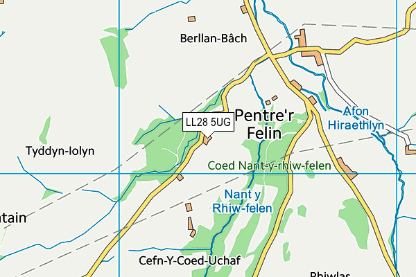 LL28 5UG map - OS VectorMap District (Ordnance Survey)