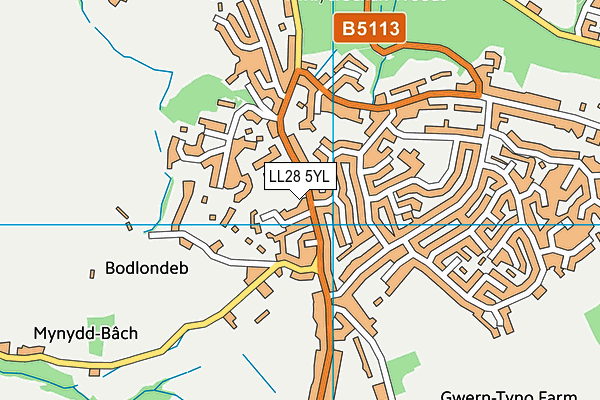 LL28 5YL map - OS VectorMap District (Ordnance Survey) LL28 5YL map - OS VectorMap District (Ordnance Survey)