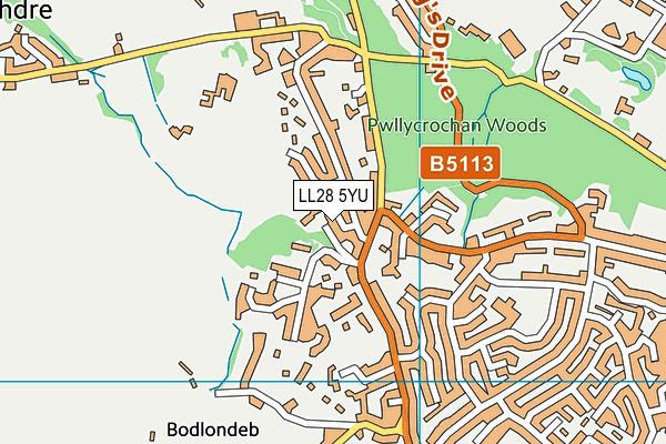 LL28 5YU map - OS VectorMap District (Ordnance Survey) LL28 5YU map - OS VectorMap District (Ordnance Survey)