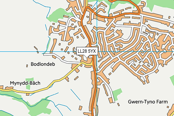 LL28 5YX map - OS VectorMap District (Ordnance Survey) LL28 5YX map - OS VectorMap District (Ordnance Survey)
