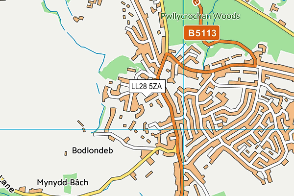 LL28 5ZA map - OS VectorMap District (Ordnance Survey) LL28 5ZA map - OS VectorMap District (Ordnance Survey)