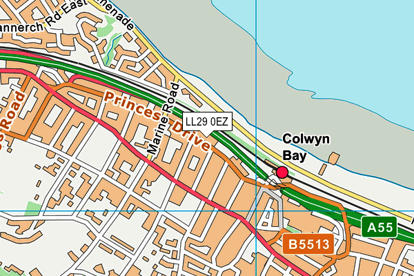 LL29 0EZ map - OS VectorMap District (Ordnance Survey)