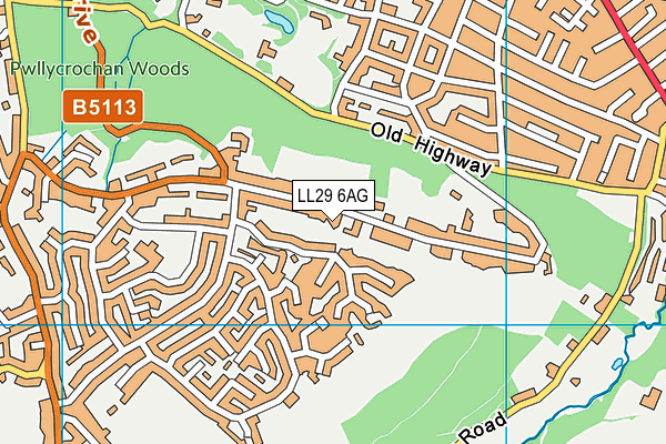 LL29 6AG map - OS VectorMap District (Ordnance Survey) LL29 6AG map - OS VectorMap District (Ordnance Survey)