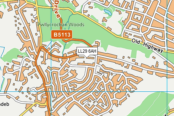 LL29 6AH map - OS VectorMap District (Ordnance Survey) LL29 6AH map - OS VectorMap District (Ordnance Survey)