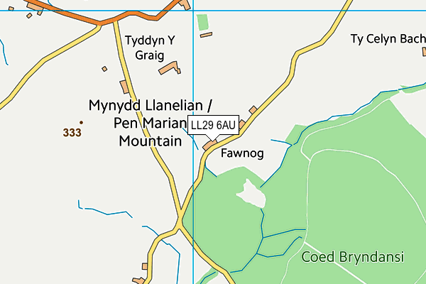 LL29 6AU map - OS VectorMap District (Ordnance Survey) LL29 6AU map - OS VectorMap District (Ordnance Survey)