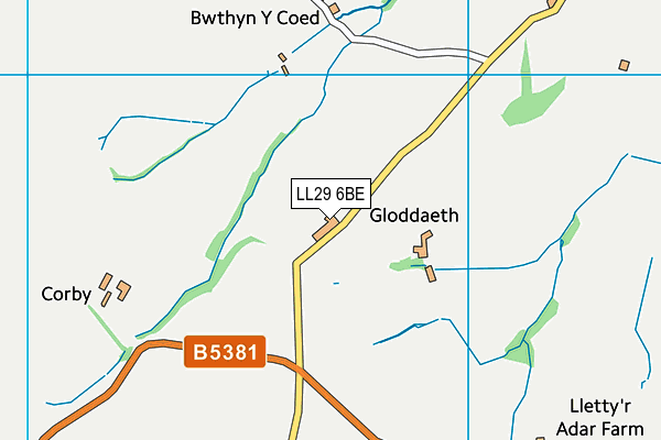 LL29 6BE map - OS VectorMap District (Ordnance Survey) LL29 6BE map - OS VectorMap District (Ordnance Survey)