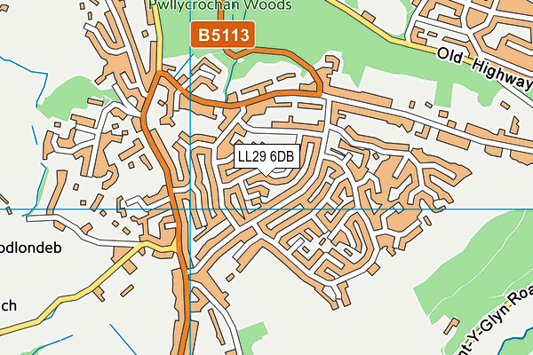 LL29 6DB map - OS VectorMap District (Ordnance Survey) LL29 6DB map - OS VectorMap District (Ordnance Survey)