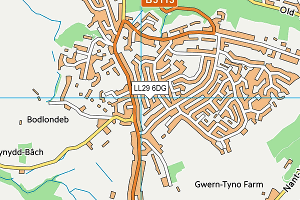 LL29 6DG map - OS VectorMap District (Ordnance Survey) LL29 6DG map - OS VectorMap District (Ordnance Survey)