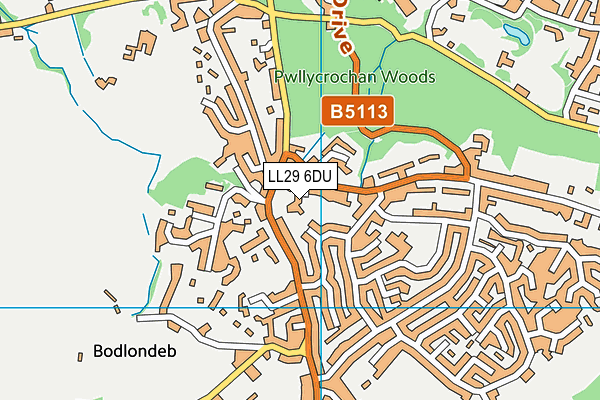 LL29 6DU map - OS VectorMap District (Ordnance Survey) LL29 6DU map - OS VectorMap District (Ordnance Survey)