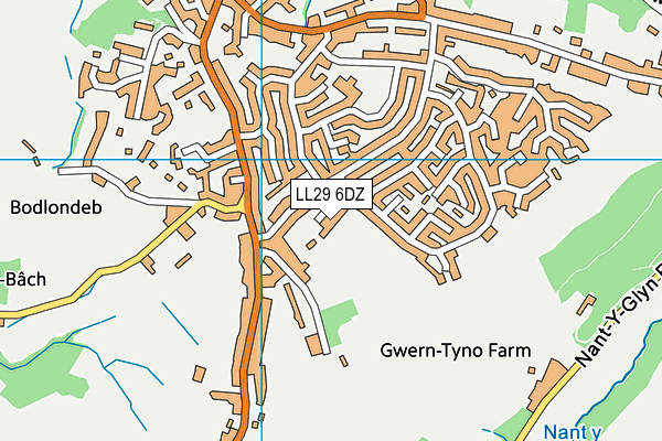 LL29 6DZ map - OS VectorMap District (Ordnance Survey) LL29 6DZ map - OS VectorMap District (Ordnance Survey)