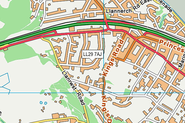 LL29 7AJ map - OS VectorMap District (Ordnance Survey) LL29 7AJ map - OS VectorMap District (Ordnance Survey)