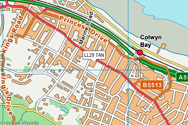 LL29 7AN map - OS VectorMap District (Ordnance Survey) LL29 7AN map - OS VectorMap District (Ordnance Survey)