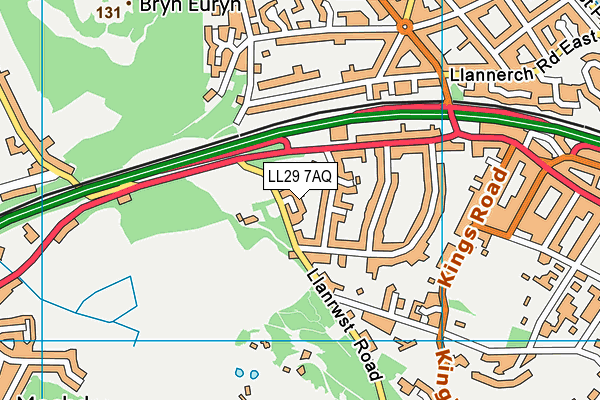 LL29 7AQ map - OS VectorMap District (Ordnance Survey) LL29 7AQ map - OS VectorMap District (Ordnance Survey)