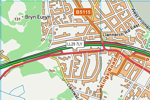 LL29 7LY map - OS VectorMap District (Ordnance Survey) LL29 7LY map - OS VectorMap District (Ordnance Survey)