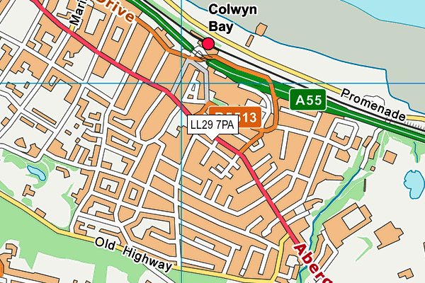 LL29 7PA map - OS VectorMap District (Ordnance Survey)
