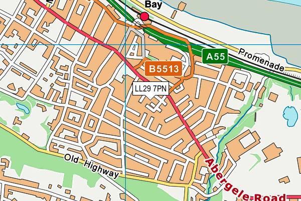 LL29 7PN map - OS VectorMap District (Ordnance Survey)