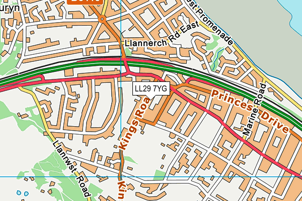 LL29 7YG map - OS VectorMap District (Ordnance Survey) LL29 7YG map - OS VectorMap District (Ordnance Survey)