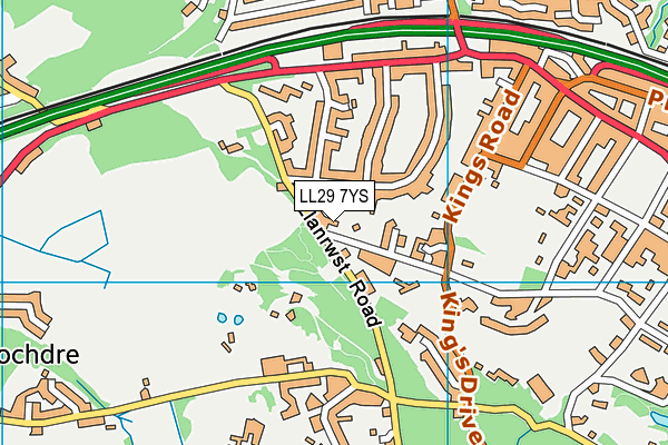 LL29 7YS map - OS VectorMap District (Ordnance Survey) LL29 7YS map - OS VectorMap District (Ordnance Survey)