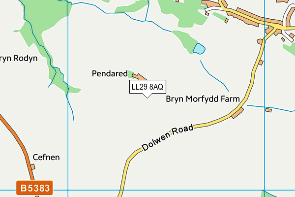 LL29 8AQ map - OS VectorMap District (Ordnance Survey) LL29 8AQ map - OS VectorMap District (Ordnance Survey)