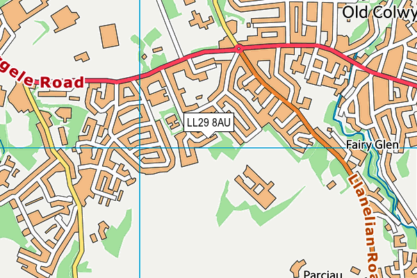 LL29 8AU map - OS VectorMap District (Ordnance Survey) LL29 8AU map - OS VectorMap District (Ordnance Survey)