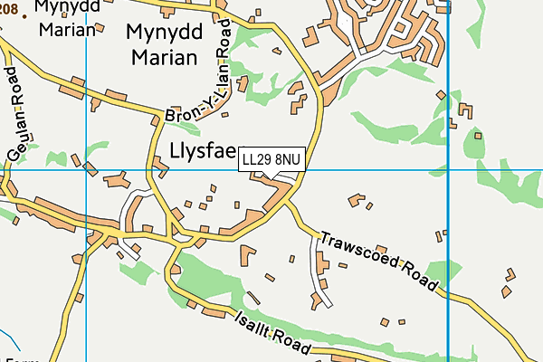 LL29 8NU map - OS VectorMap District (Ordnance Survey) LL29 8NU map - OS VectorMap District (Ordnance Survey)