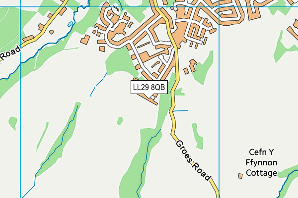 LL29 8QB map - OS VectorMap District (Ordnance Survey) LL29 8QB map - OS VectorMap District (Ordnance Survey)