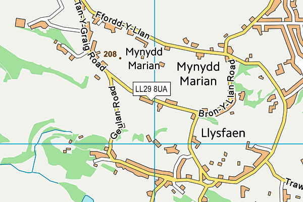 LL29 8UA map - OS VectorMap District (Ordnance Survey) LL29 8UA map - OS VectorMap District (Ordnance Survey)