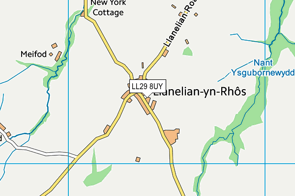 LL29 8UY map - OS VectorMap District (Ordnance Survey) LL29 8UY map - OS VectorMap District (Ordnance Survey)