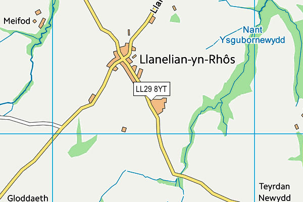 LL29 8YT map - OS VectorMap District (Ordnance Survey) LL29 8YT map - OS VectorMap District (Ordnance Survey)