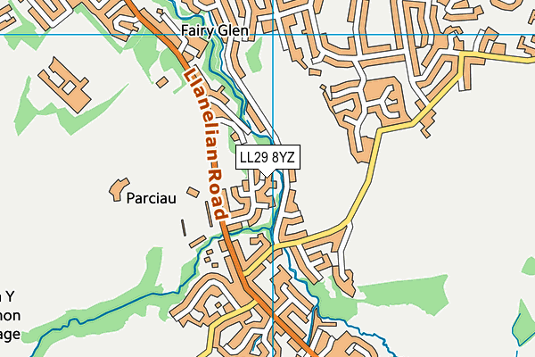 LL29 8YZ map - OS VectorMap District (Ordnance Survey) LL29 8YZ map - OS VectorMap District (Ordnance Survey)