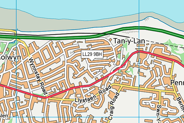 LL29 9BH map - OS VectorMap District (Ordnance Survey) LL29 9BH map - OS VectorMap District (Ordnance Survey)
