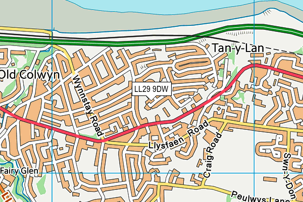 LL29 9DW map - OS VectorMap District (Ordnance Survey)