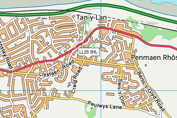 LL29 9HL map - OS VectorMap District (Ordnance Survey) LL29 9HL map - OS VectorMap District (Ordnance Survey)