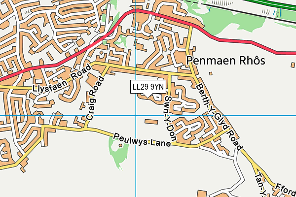 LL29 9YN map - OS VectorMap District (Ordnance Survey) LL29 9YN map - OS VectorMap District (Ordnance Survey)
