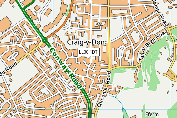 LL30 1DT map - OS VectorMap District (Ordnance Survey) LL30 1DT map - OS VectorMap District (Ordnance Survey)