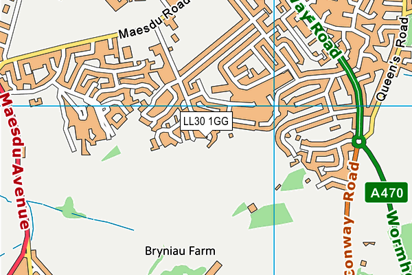 LL30 1GG map - OS VectorMap District (Ordnance Survey) LL30 1GG map - OS VectorMap District (Ordnance Survey)