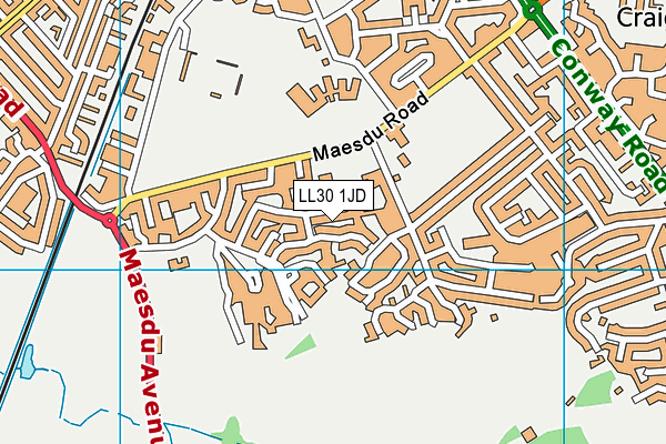LL30 1JD map - OS VectorMap District (Ordnance Survey) LL30 1JD map - OS VectorMap District (Ordnance Survey)